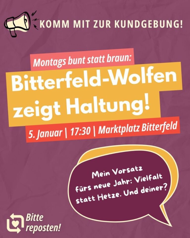 Montags bunt statt braun – Bitterfeld-Wolfen zeigt Haltung